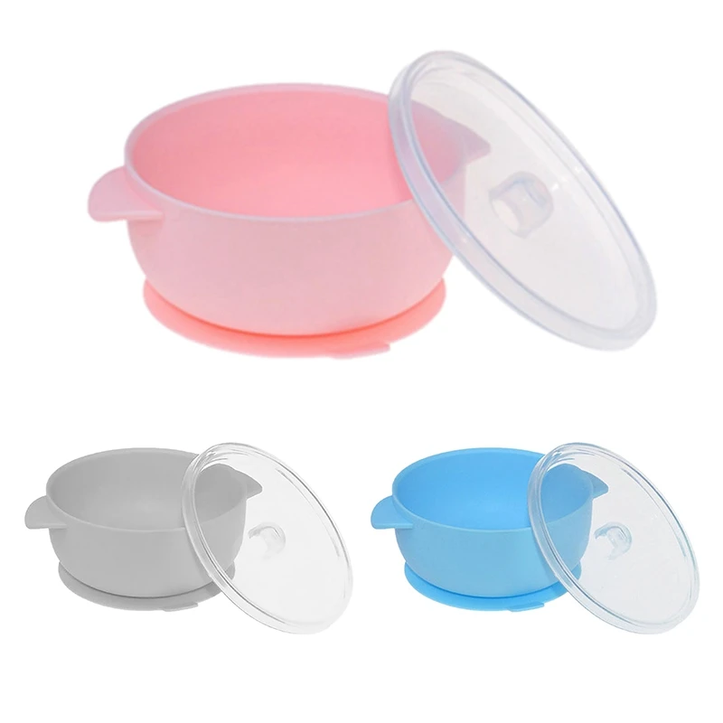 

Silicone Baby Bowl with Lid 100% Silicone Without Bpa Non-Toxic Material for Independent Feeding