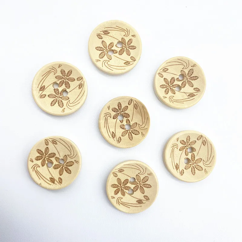 Новые круглые пуговицы диаметром 20 мм с несколькими узорами из натурального