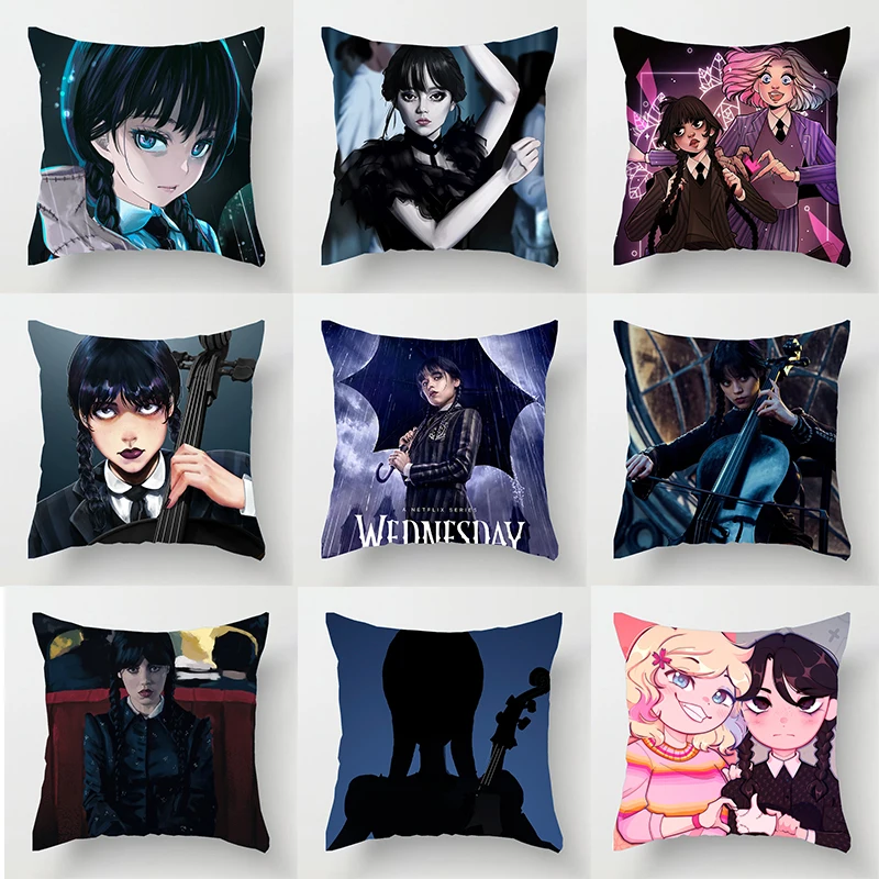 

Wednesday Addams Print Cushion Addams Family Waist Federer Home Decor Bedroom Living Room Sofa Car Throw Pillow Cover