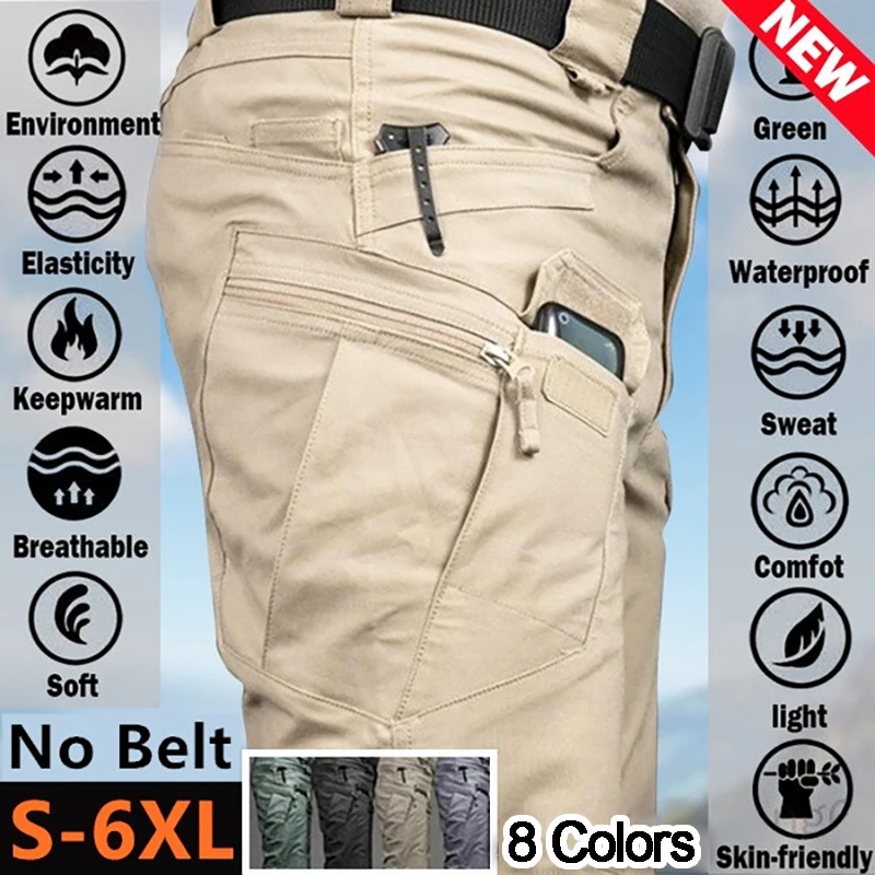 

New Men Fashion Tactical Pants Military Wear Resistant Cargo Pants Men's Multiple Pocket Waterproof Trousers Casual Work Pants