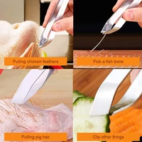 Kitchen Fish Bone Tweezer Set - Stainless Steel 3