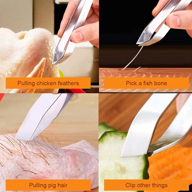 Kitchen Fish Bone Tweezer Set - Stainless Steel 3