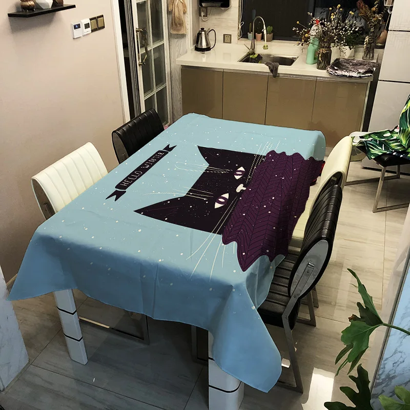 

Animal Collection Tablecloth Print Waterproof Kitchen Coffee Table Rectangular Tablecloth Outdoor Picnic Decoration Mantel
