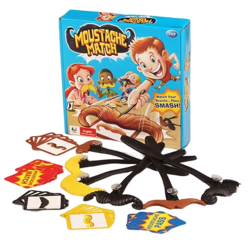 

New Creative Moustaches Match Fun Mustache Pass Card Children Family Game Christmas Gift Halloween Party