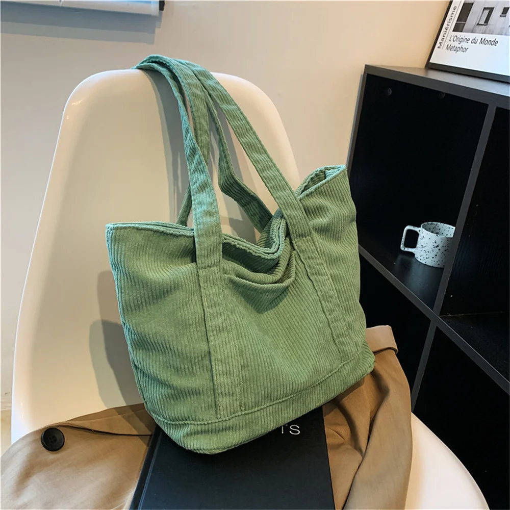 Vegan Corduroy Crossbody Bags Women Fashion Versatile Top Handle Underarm Shoulder Bags Vintage Hasp Buckle Ladies Handbags Domi