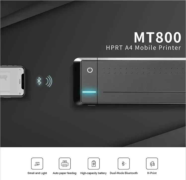 Фото Горячие продажи: MT800 — домашний компактный портативный струйный принтер, беспроводной офисный принтер для печати на бумаге формата А4, термопринтер для этикеток №3