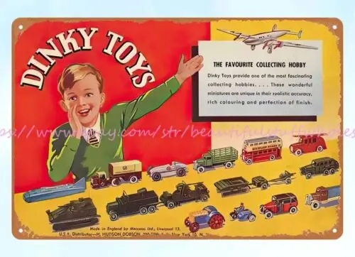 1947 Dinky игрушки детство хобби память металлический жестяной знак Современные