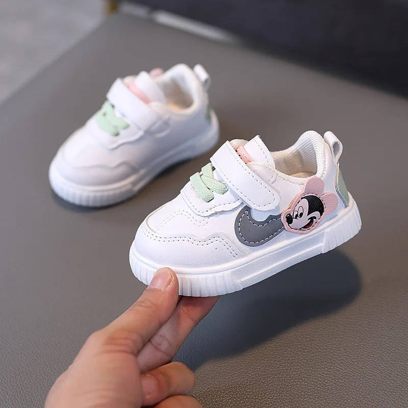 

Kids Tennis Sneakers White Casual Shoes For Baby Boy Girl Children Sneaker Mickey Mouse Kids Sports Shoes Toddler Walking Shoes