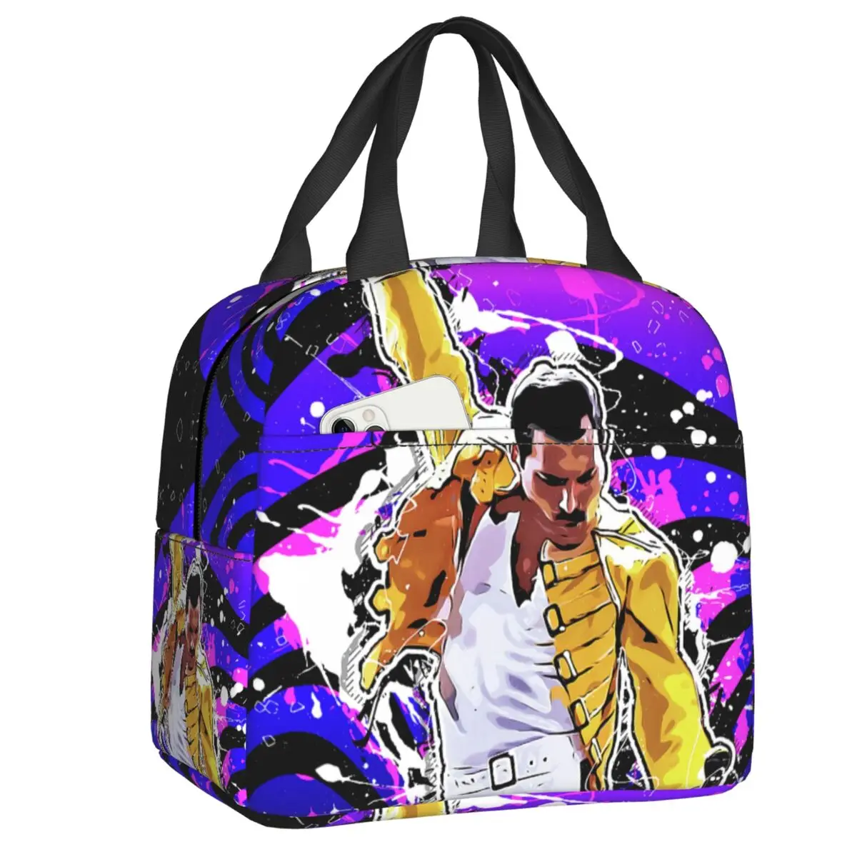

Сумка для ланча Freddie Mercury, Женский термоохладитель, изолированный Ланч-бокс в стиле рок-музыки, Queen, для студентов, школы, работы, пикника
