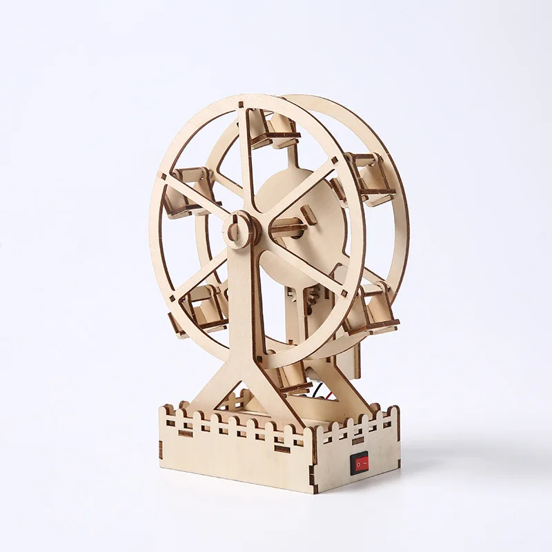 

3D Ferris Wheel Puzzle Wood Assembly Model Puzzle DIY Wooden Crafts 3D Puzzle STEM Toys Gifts for Kids Adults Teens