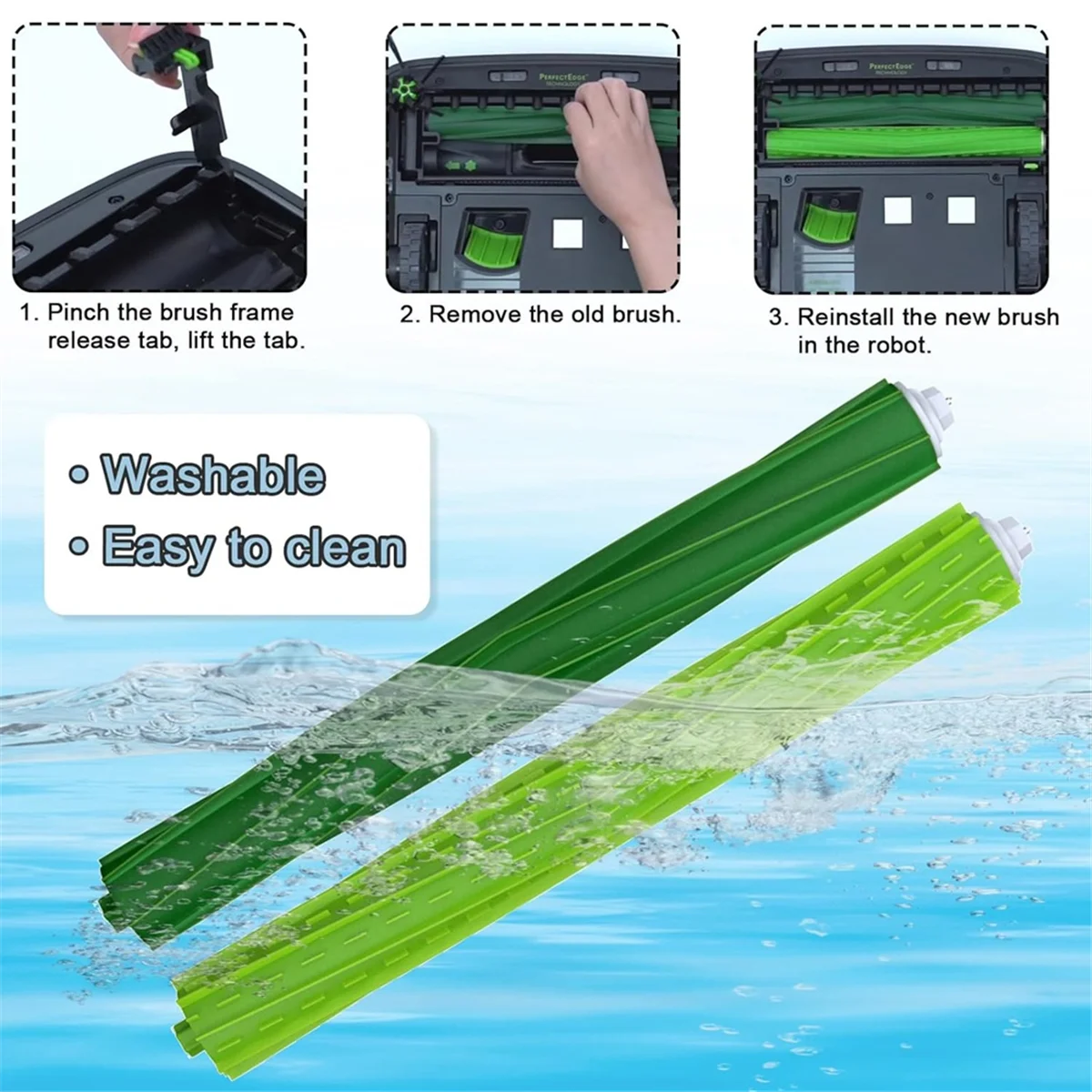 1 комплект резиновой роликовой щетки для пылесоса iRobot Roomba S9 9150/S9+ Plus 9550 серии S