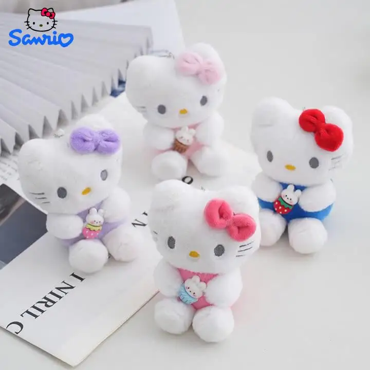 12 см милый брелок Hello Kitty Sanrio несколько цветов плюшки школьная сумка подвеска
