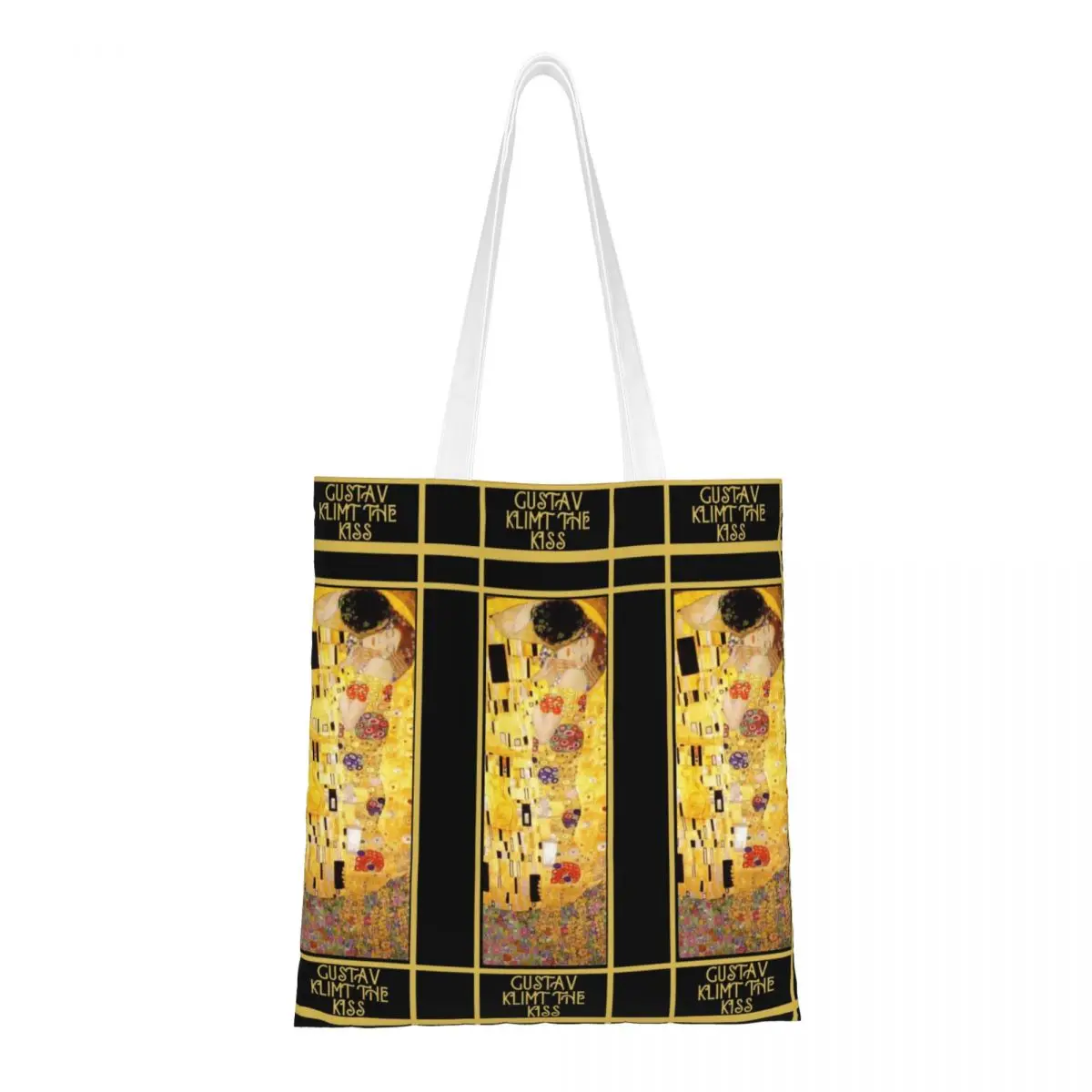 

Сумка для покупок Gustav Klimt The Kiss для продуктов, Холщовая Сумка-тоут для покупок с принтом, сумка на плечо большой емкости, прочная ручная сумка для рисования
