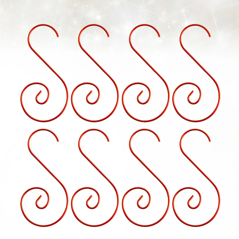 

200pcs Metal Hanging Hook Christmas Hook Decoration for Cafe Bar Club Home (Red)
