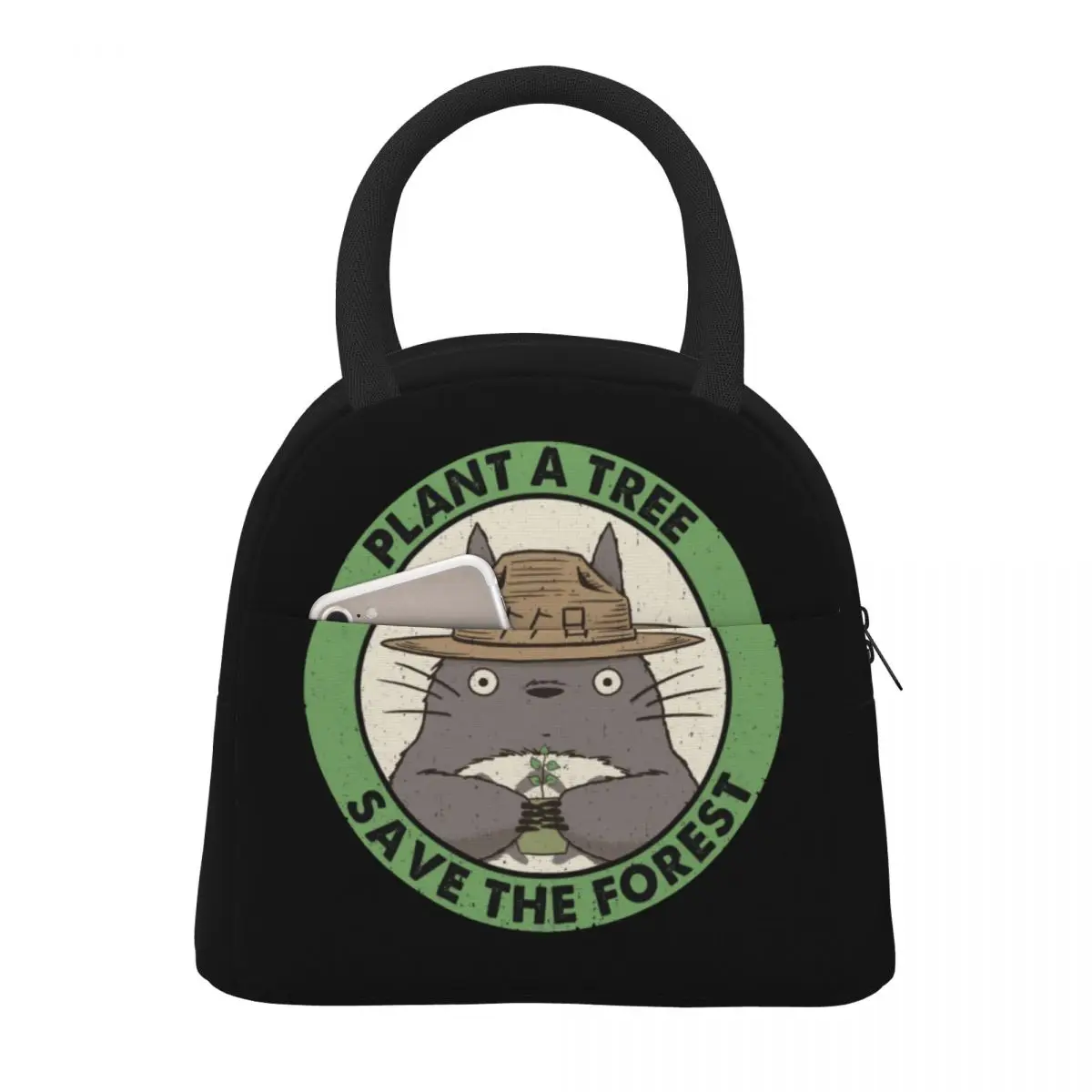 Save The Forest My Neighbor Totoro Lunch Bag Portable Insulated Canvas Cooler Bags Thermal Food Picnic Lunch Box for Women Kids