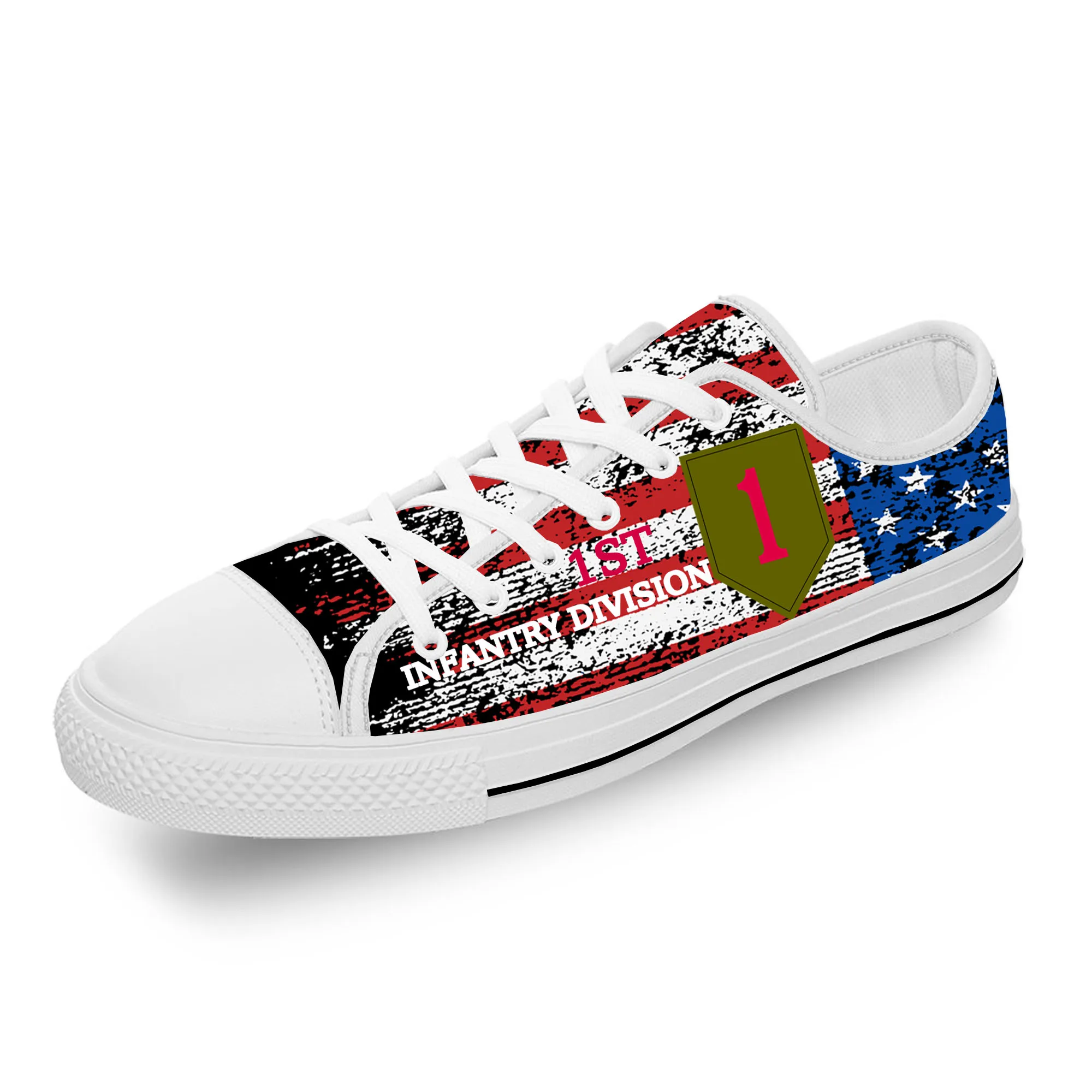 

1ST Infantry Division Low Top Sneakers Mens Womens Teenager Casual Shoes Canvas Running Shoes 3D Print Lightweight shoe