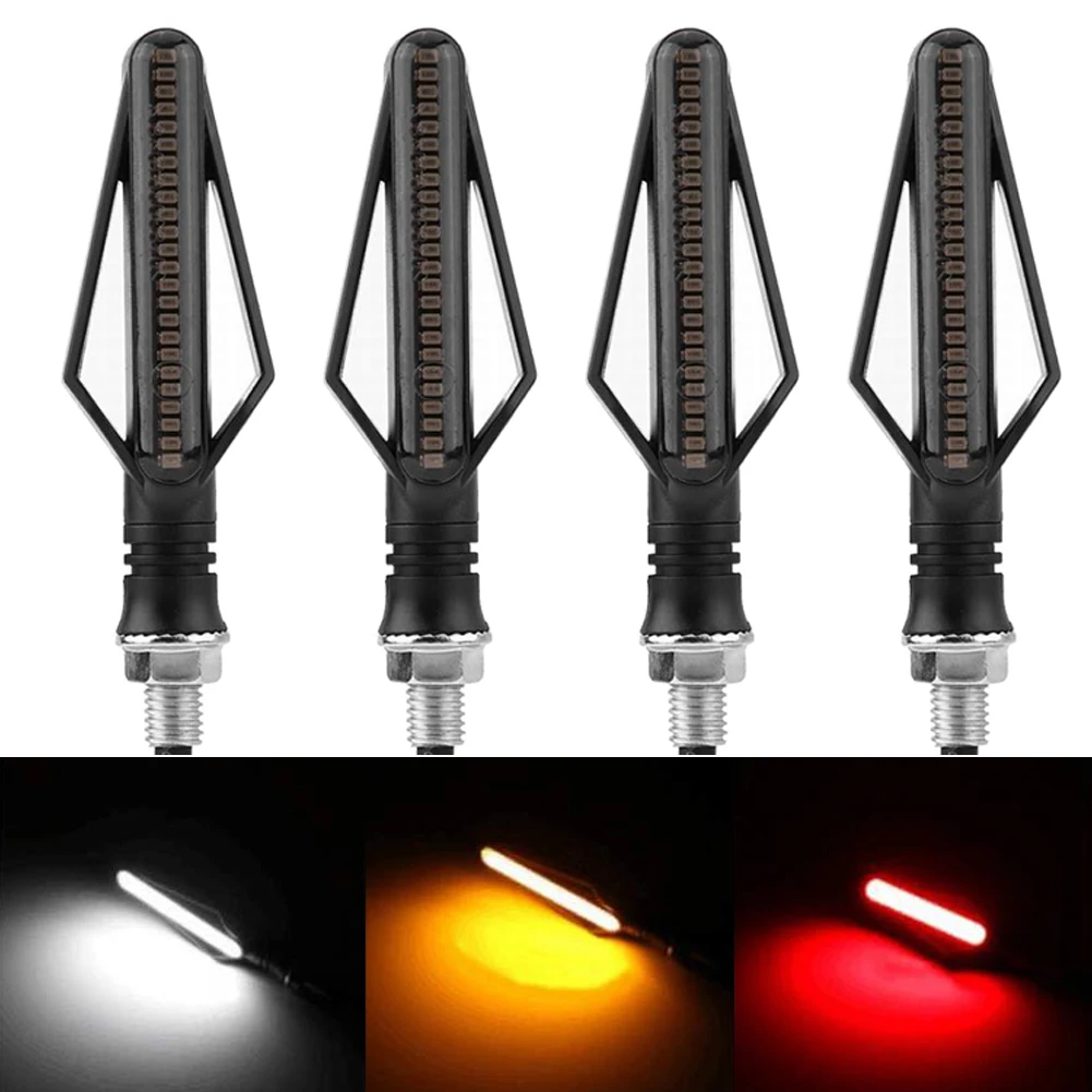 

4X E11 Motorcycle 24LED Two-color Dynamic Turn Signal Flashing Daytime Indicator Light High-brightness LED Turn Signal Lights