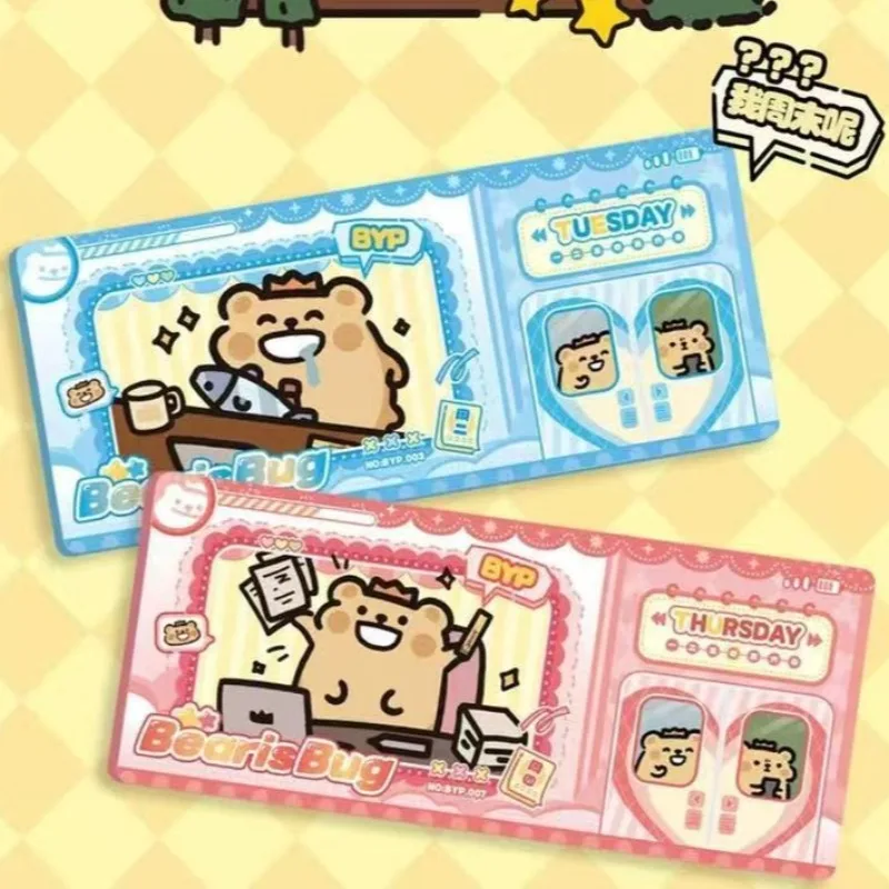 Фото Коллекционная карточка BearisBug Bug Log Card: Мультяшный персонаж BearisBug, коллекционная карточка для демонстрации, аниме-мерч, праздничный подарок, модная игрушка №3