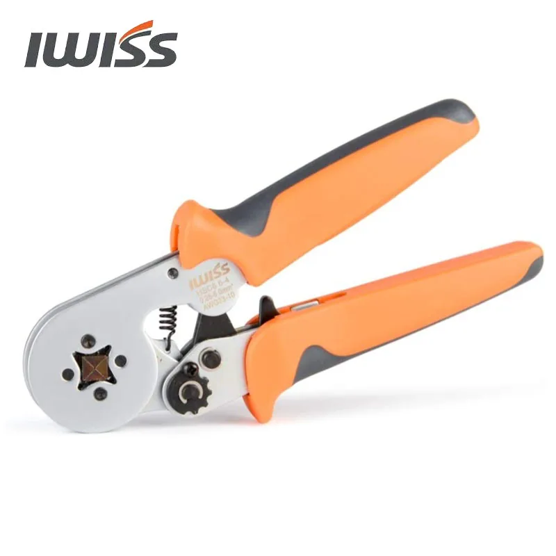 IWISS ?HSC86-4 Square Self-Adjustable Crimping Tools Plier for AWG23-10 Bootlace End-Sleeves Ferrule  Ratchat Wire Crimping Tool