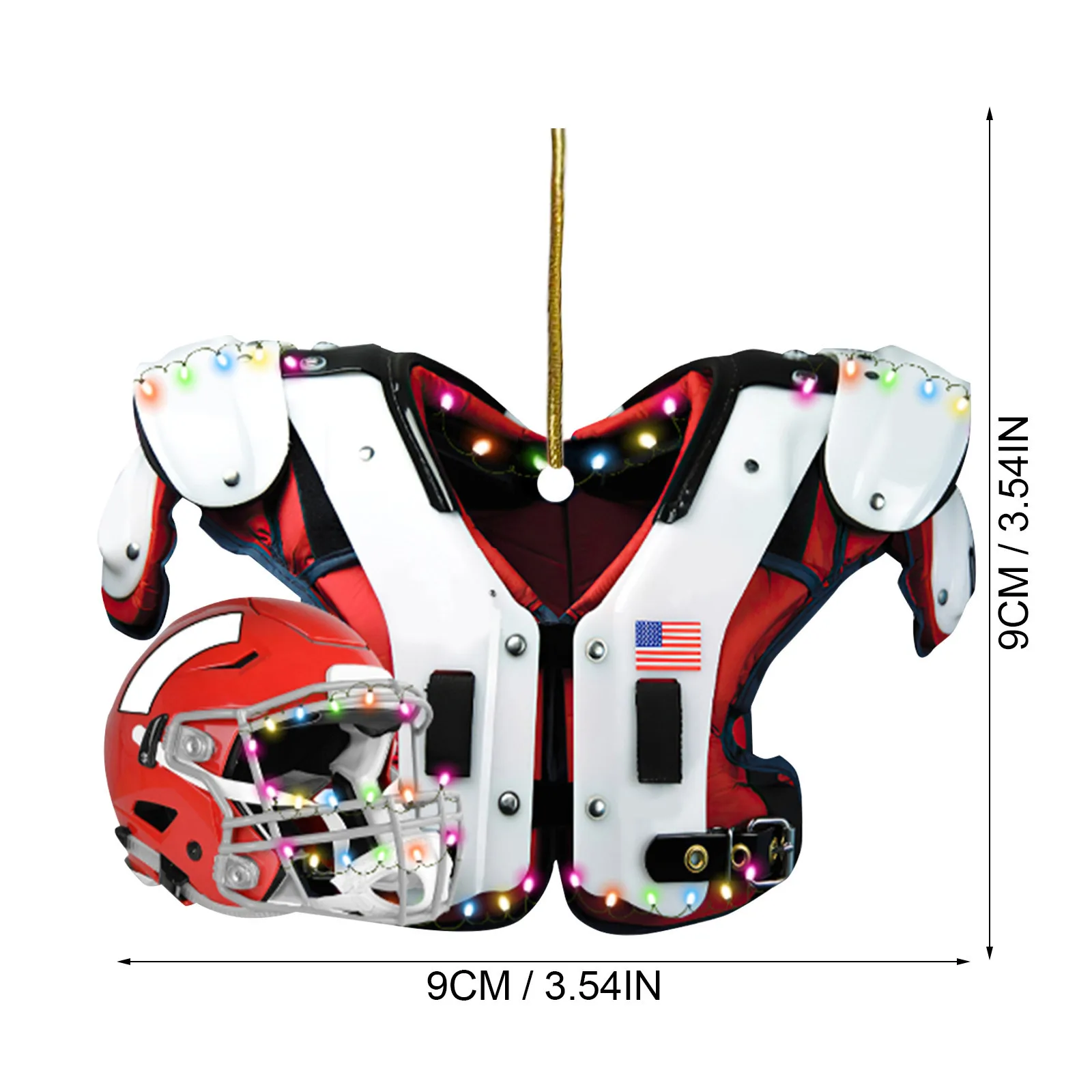 American Football Shoulder Pads And Helmet Car Rearview Mirror Pendant Crafts Collection Navidad DIY Christmas Tree Decoration |