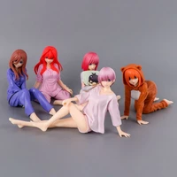 15cm hot anime the quintessential quintuplets figure nakano miku figure purple pajamas sexy model toy long hair ornament gift