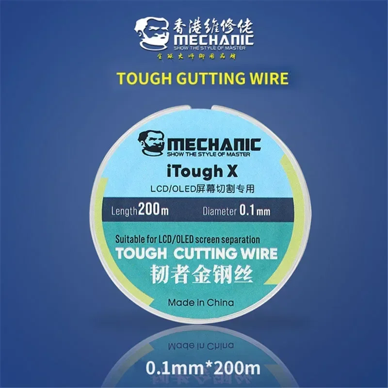 

MECHANIC ITough X, специальный алмазный провод высокой твердости, длина 200 м, разделитель ЖК-экрана мобильного телефона, инструмент для обслуживания линии резки