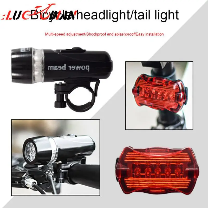

Bicycle Lamp Cycling Lights Waterproof Multi-mode Headlight Combination Plastic Battery Powered Bicycle Flashlight Abs