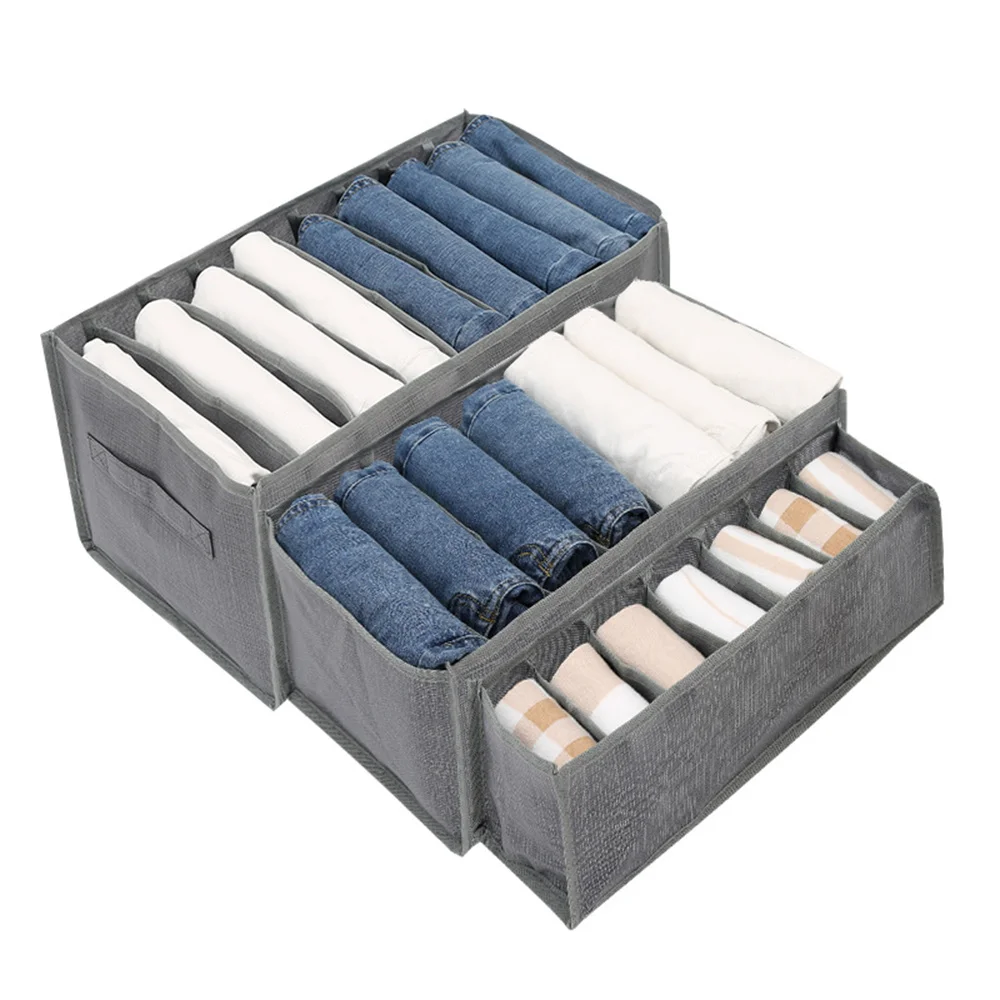 

Ящик для хранения одежды и брюк, многослойный органайзер для джинсов, разделитель для одежды, бытовое ежедневное хранение джинсов, AC889