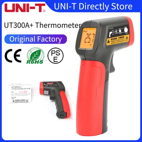 UNI-T цифровой инфракрасный термометр UT300A + Бесконтактный пистолет для измерения температуры макс. 400 градусов по Цельсию ЖК-дисплей ИК лазерн...