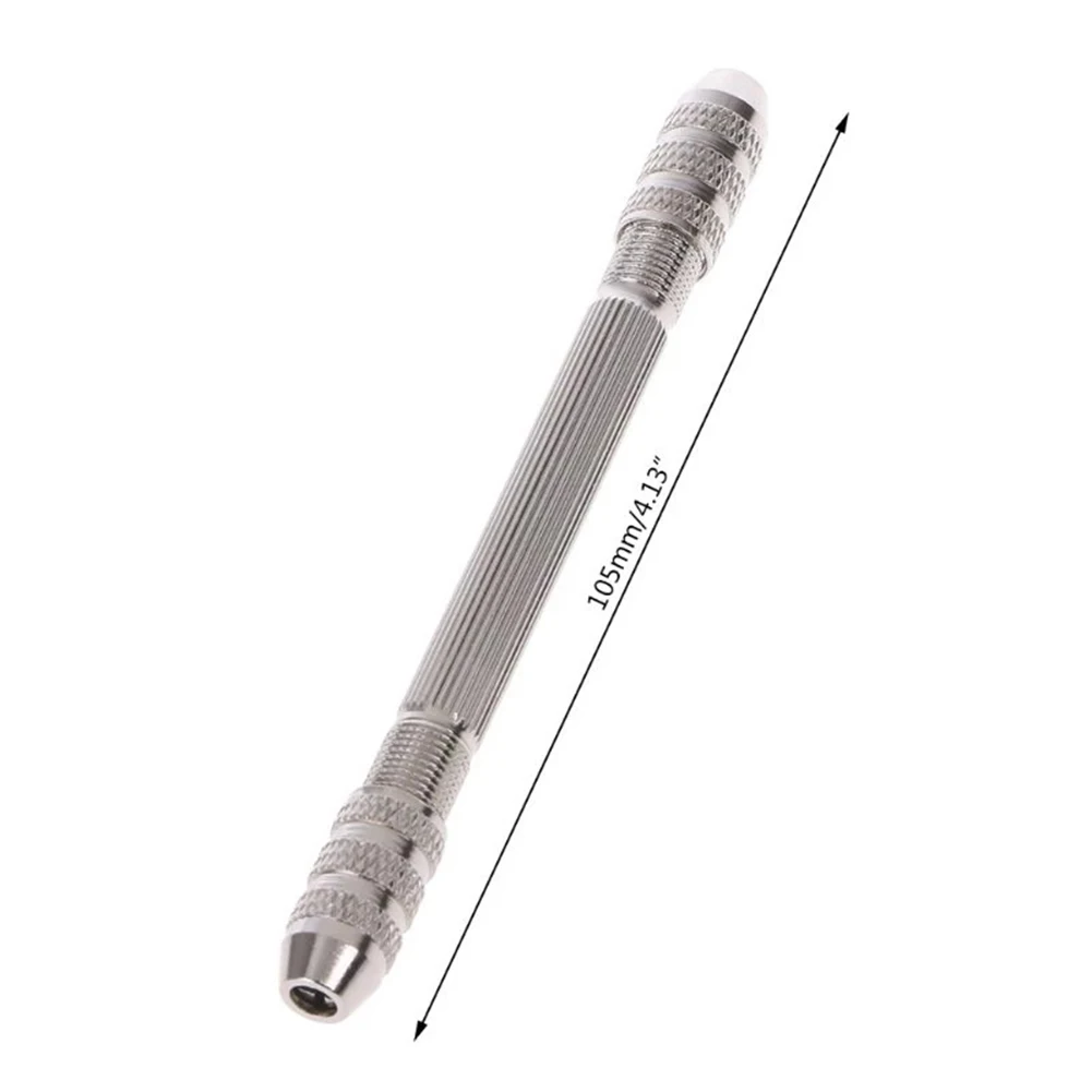 

Hand Drill Drill Bit Mini Hand Drill Silver With Bits 0.5-3.2mm 105mm/4.13inch Double Drilling For PCB Durable