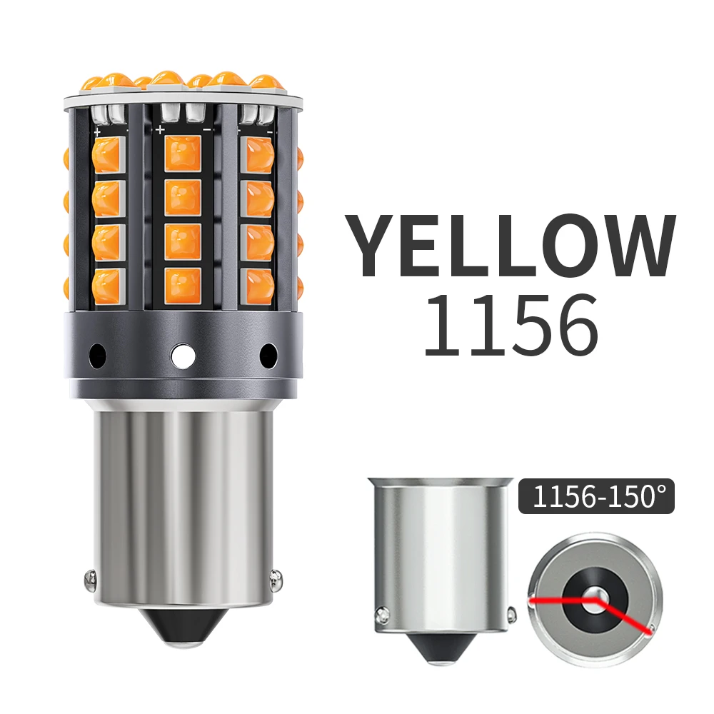 

2 шт. автомобильные светодиодные фонари 1156 BA15S P21W PY21W 1157 P21/5W 7440 7443 W21/5W высокой мощности 3030 Canbus указатель поворота лампа заднего хода 12 В