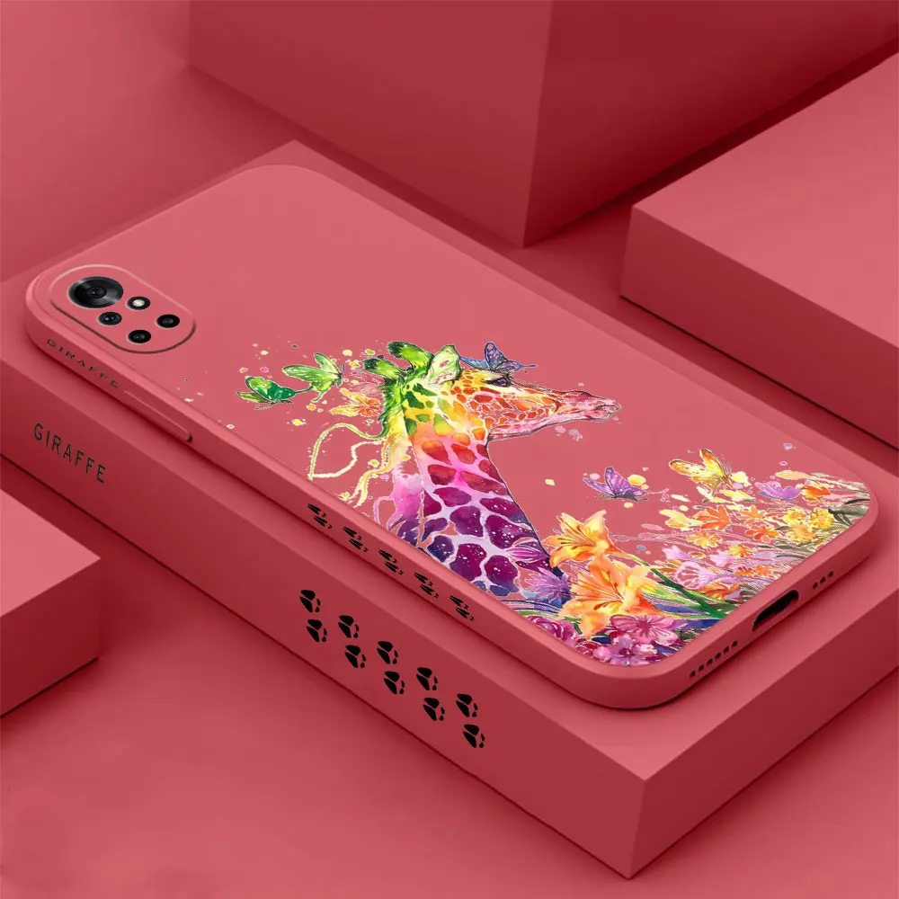 

Watercolor Giraffe Phone Case For Huawei Nova 10 10SE 9SE 8 8SE 7 7SE 6 6SE 5 5I 4 3 3I 2 2S Pro 5G Cover Funda Cqoue Shell Capa