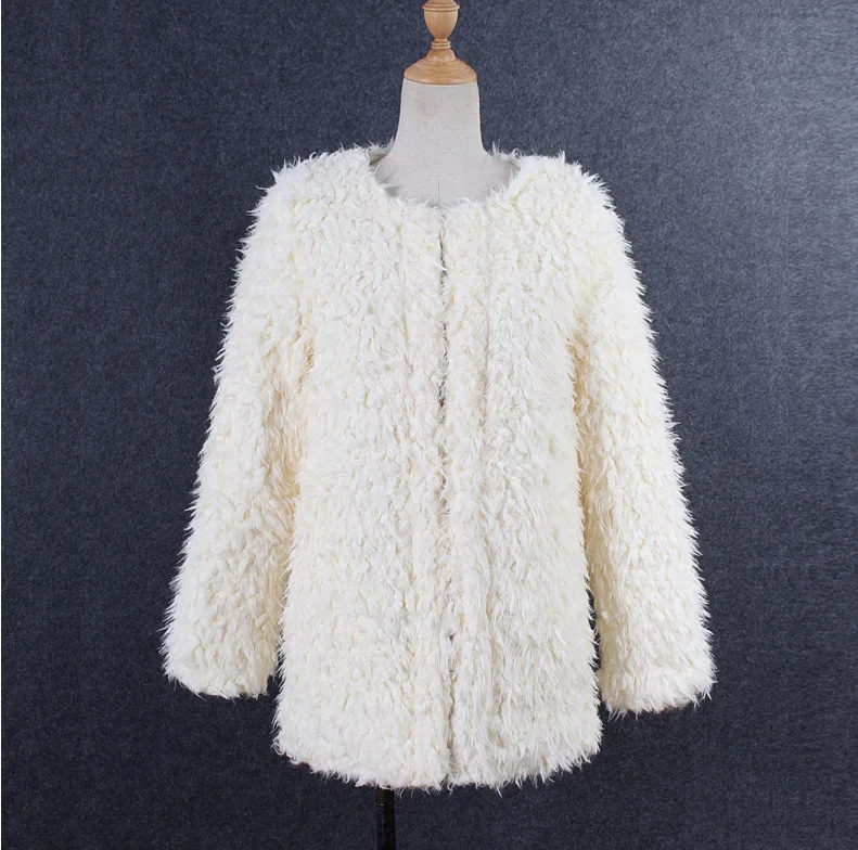 Women's Leather Fur Coat Mid-Length Autumn and Winter Imitation Fur Faux Lamb Fur Coat Faux Fur Coat