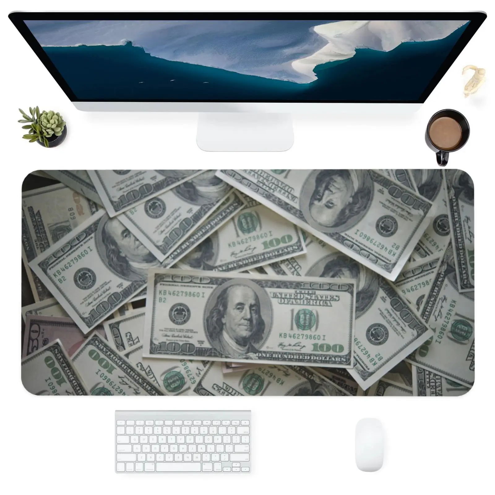 

Free Shipping Dollar Mouse Pad Organizer Non-slip Gaming Mouse Pad Desk Home Decor Laptop Mouse Mat Office Desk Accessories Set