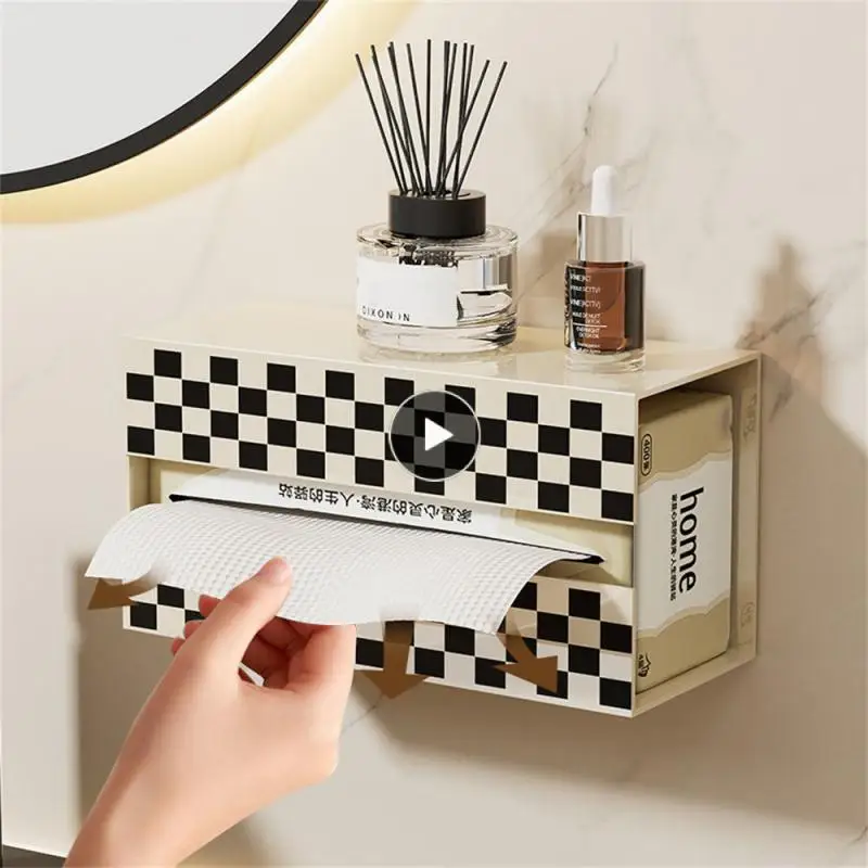 

Household Tissue Box Tissue Bathroom Wall Mounted Tissue Box 21*9.1*11.1cm Upside Down Paper Box Upside Down Wall-mounted