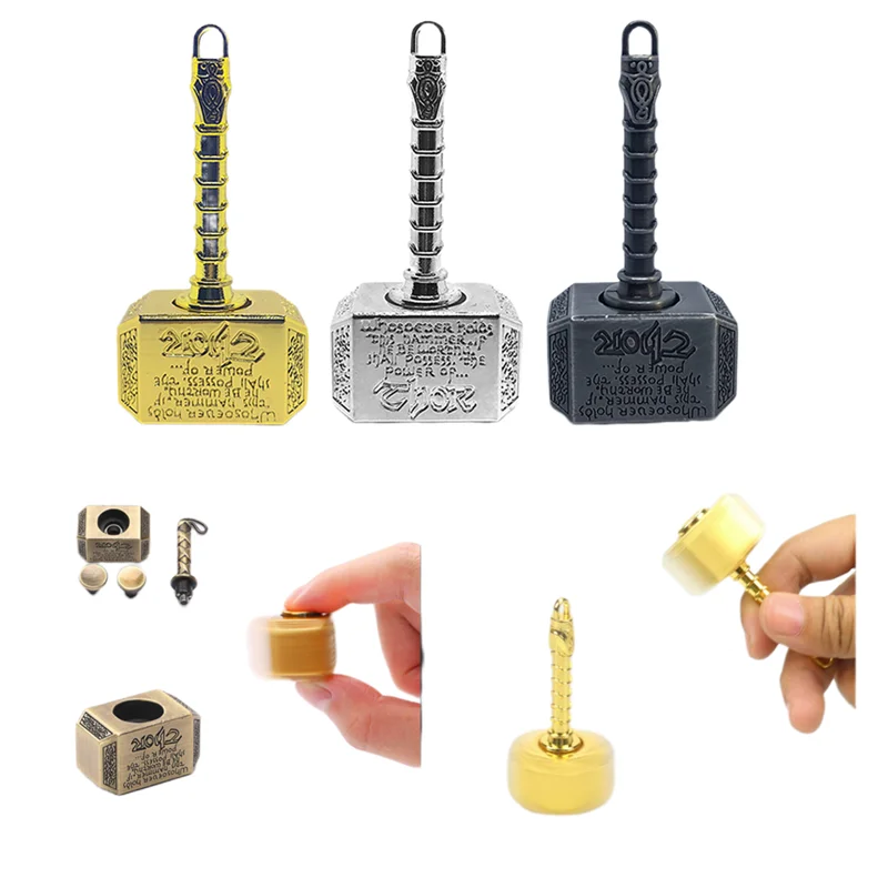 Interessante Metal Warhammer Fidget Spinner The Mighty Mjolnir Portachiavi Decorazione Bambini Adulto Antistress Giocattolo Punta Delle Dita