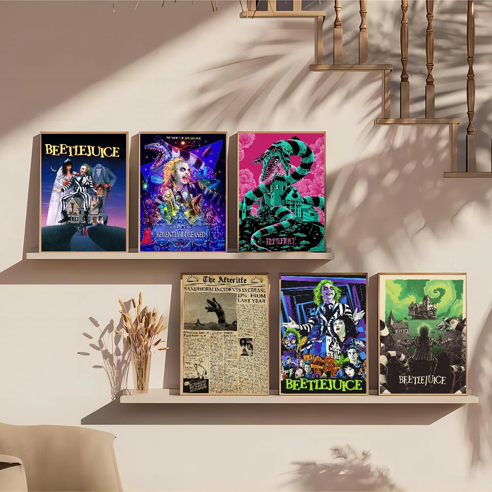 Classic Horror Movie B-Beetlejuices Good Quality Prints And Posters Vintage Room Home Bar Cafe Decor Aesthetic Art Wall Painting