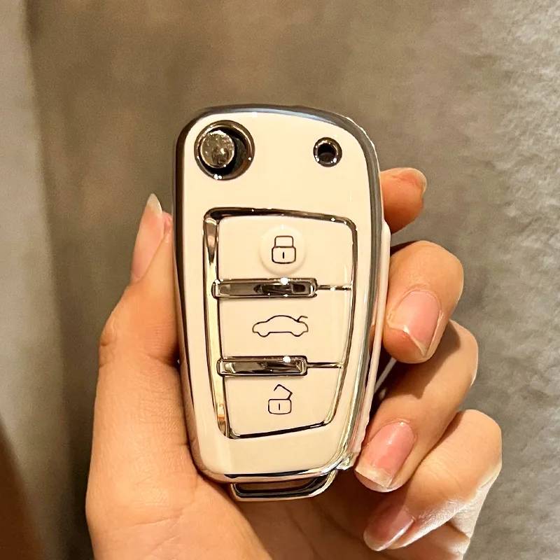 

New Soft TPU Key Case Cover For Audi A4 A1 A3 A5 Q7 A6 C5 C6 Car Holder Shell Remote Cover Car-Styling Keychain Car Accessories