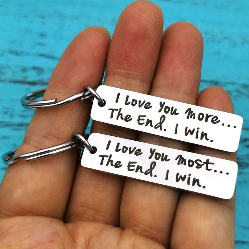 

I Love You More The End I Win Keyring Cute Funny Gifts Boyfriend Girlfriend Anniversary Gift Personalised Him Her Birthday