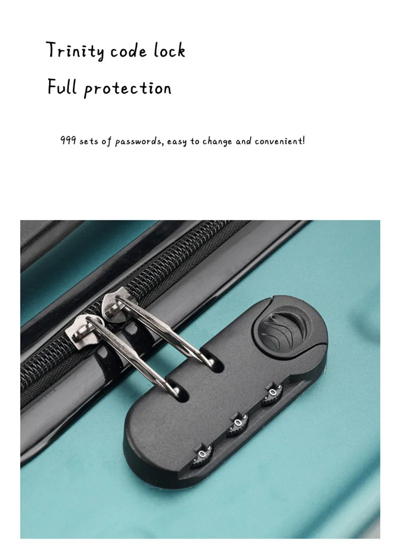16 In Women's Suitcase Travel Bags Anti-scrat Medium Abs Spinner Whole Transaction Document Bag Rolling Travel Luggage Suitcase