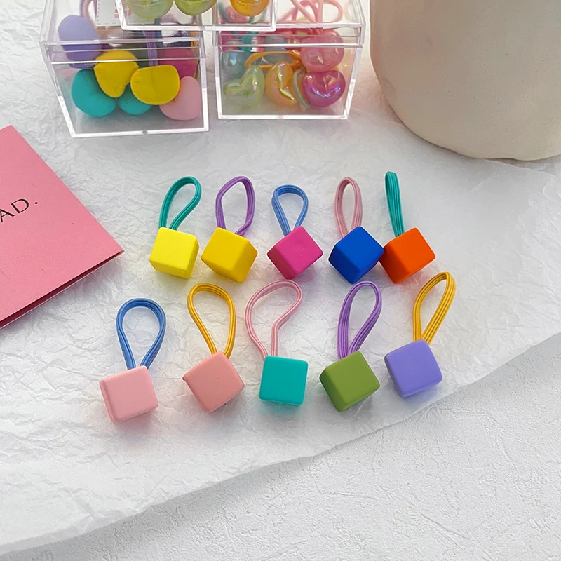 10 шт./корт. Милое мультяшное кольцо для волос милые эластичные резинки девочек в