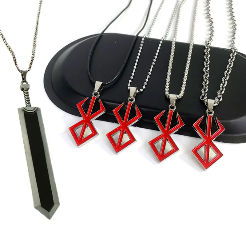 Ожерелье с кулоном в виде черного меча для мужчин и женщин