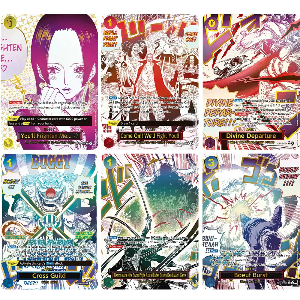 Фото Коллекционные игровые карты по аниме One Piece: классические одиночные карты в стиле комиксов — Divine Departure/Boeuf Burst/Cross Guild/Grond Death Proxy Cards №2