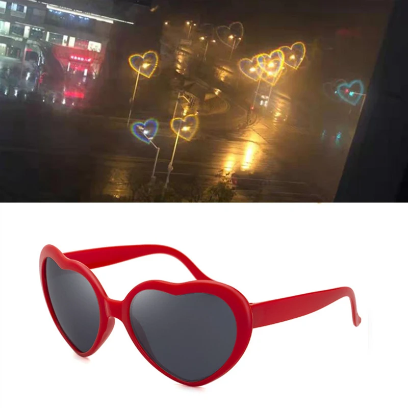 Женские солнцезащитные очки с дифракцией в форме сердца |