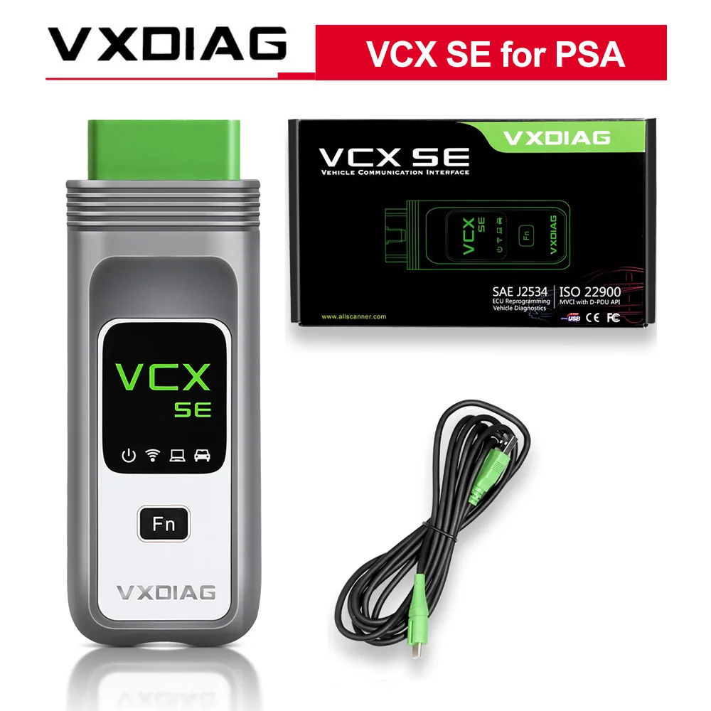 

VXDIAG VCX SE для PSA для Peugeot диагностический инструмент для Citroen OBD2 сканер считыватель кодов ECU программирование поддержка WIFI