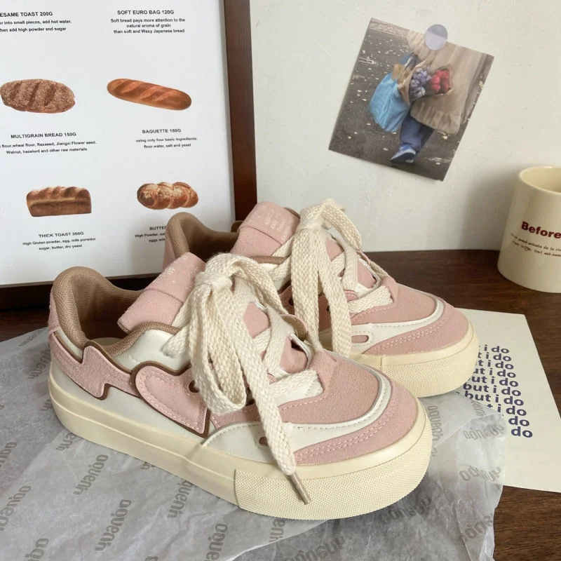 2023 New Y2K Pink Sneakers With Heart Shoes Female Campus Casual Fashion Traf Women Flat Shoes Designer Luxury Gray Sneakers Yk2