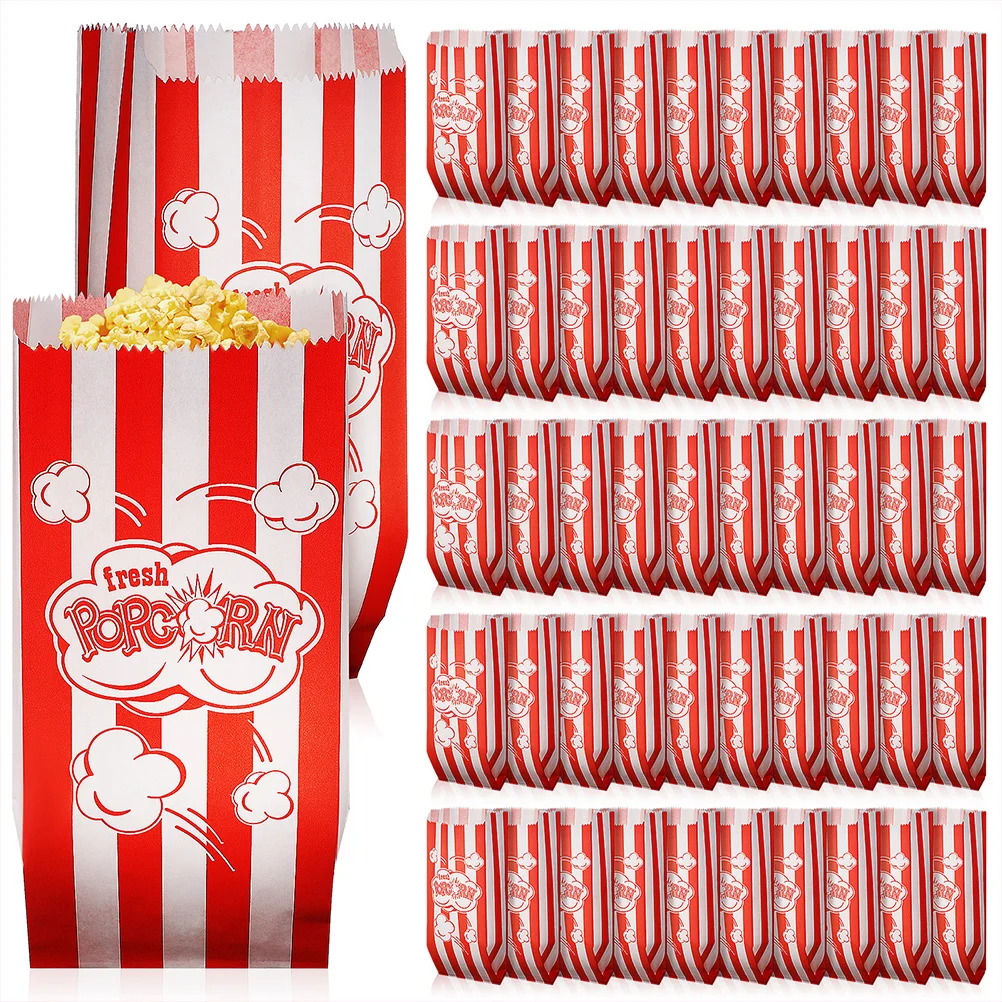 

Popcorn Paper Container Snack Holder Portable Night Cups Bowl Candy Containers Movie Supply Parties Serving Trays Box Stripe