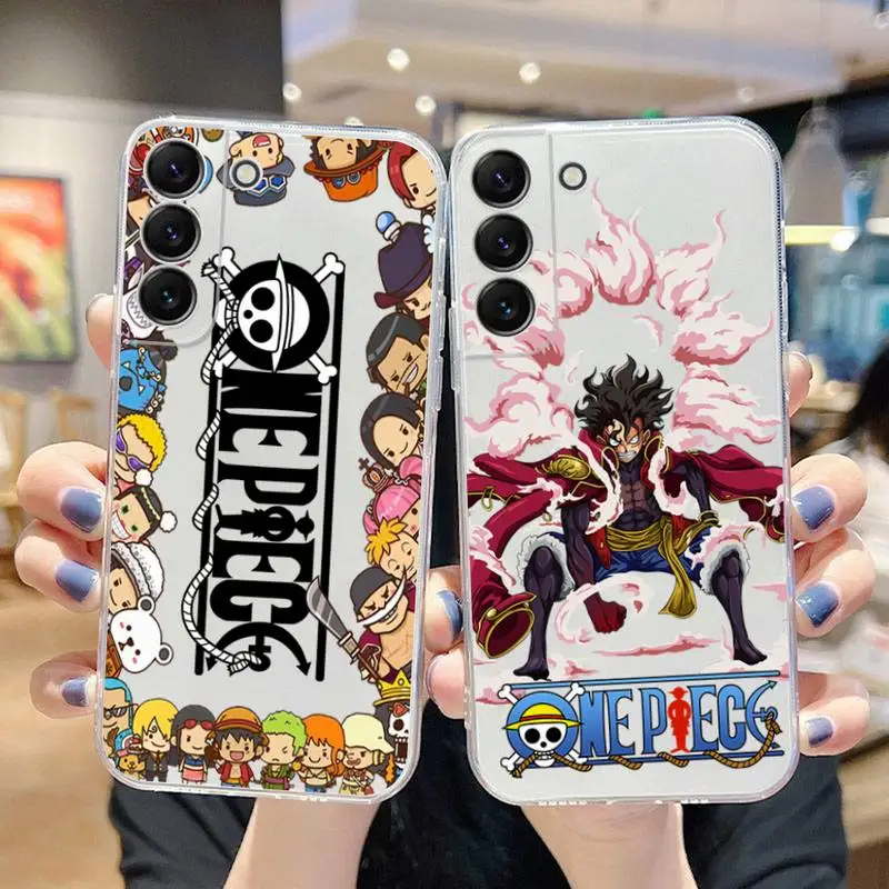 

Anime One Piece Law Luffy Zoro Phone Case For Samsung Galaxy S22 S21 Ultra S20 S30 FE S8 S9 S10 5G Plus Lite Soft Transparent