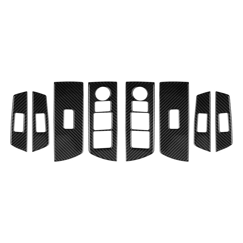 

Car Carbon Fiber Window Glass Lift Button Trim Switch Cover Door Armrest Panel Sticker for Mazda CX-9 2016-2020