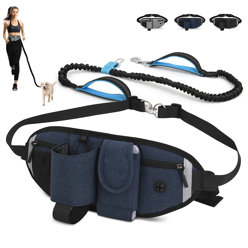 1PC Dog Training Waist Bag Leash Hands-Free Outdoor Pet Running Walking Fanny Pack with Water Bottle Holder Phone Pocket